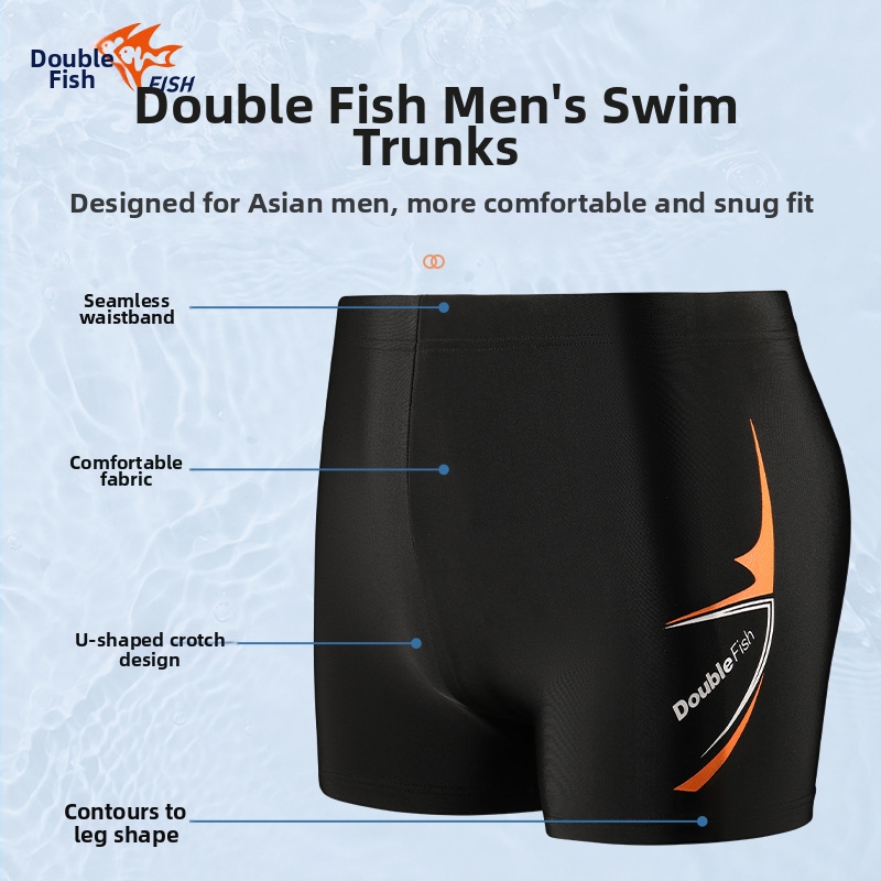 Costume da bagno da uomo Pesci ad asciugatura rapida, taglie forti, con angoli dritti a cinque punte, anti-imbarazzo, con occhialini da nuoto e cuffia, set da tre pezzi per sorgenti termali_voghion.com