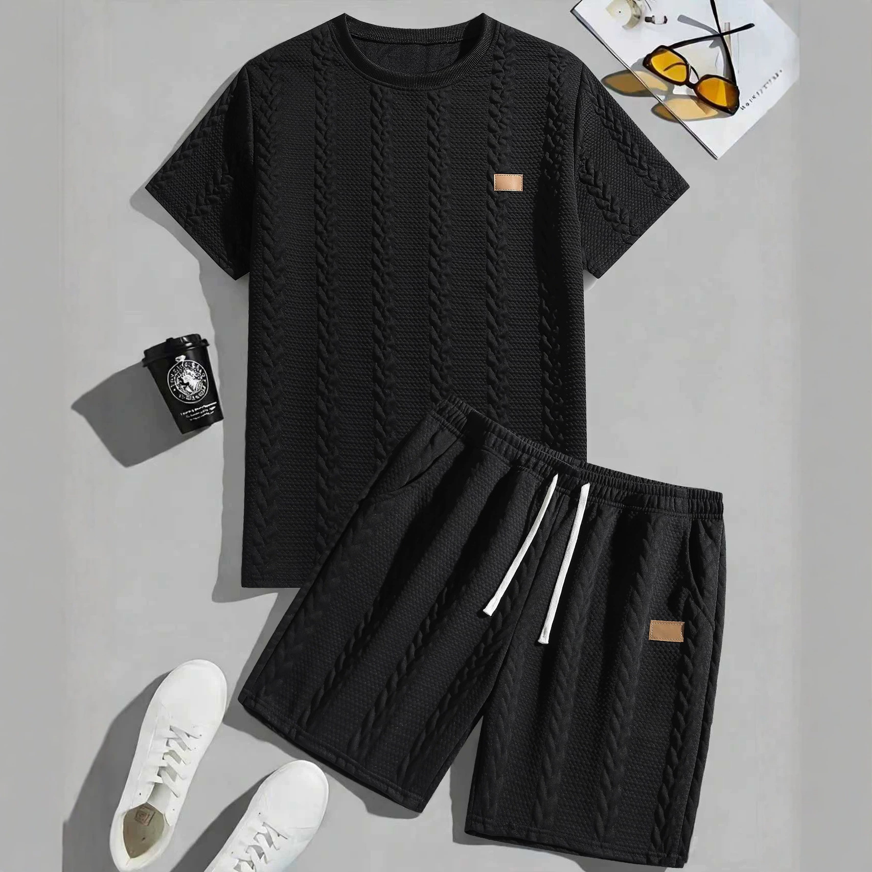 Summer Casual Sports Trendy Shorts And Short Sleeve Set Breathable Men's Clothing For Men And Women_viptrois.com