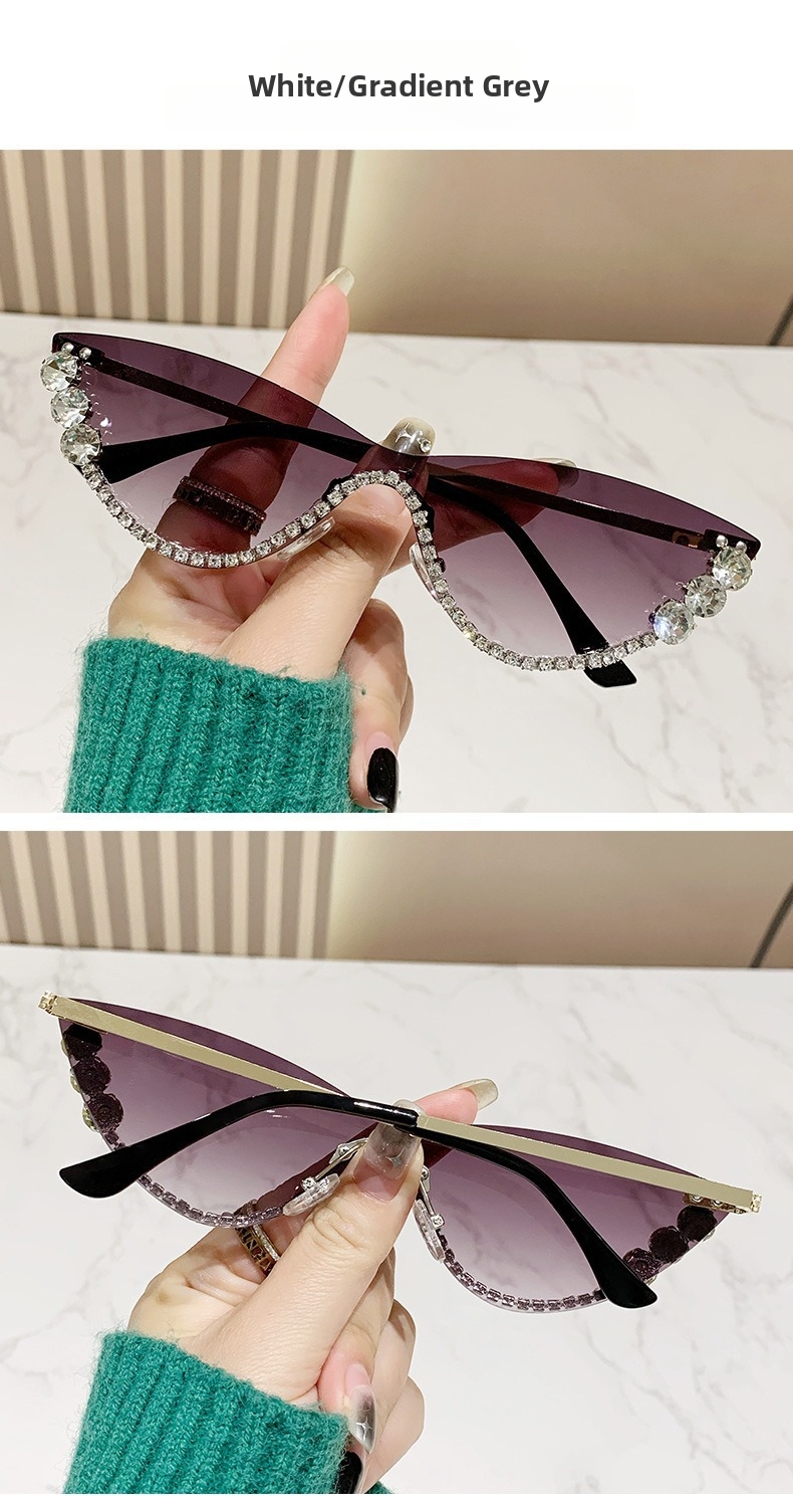 Occhiali da sole donna gatto con strass semicerchio moda_voghion.com