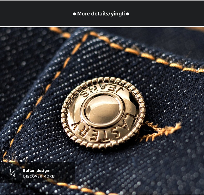 Autumn And Winter New Business Slim-fit Straight Men's Pants Versatile Casual Blue Jeans_mkmklike.com