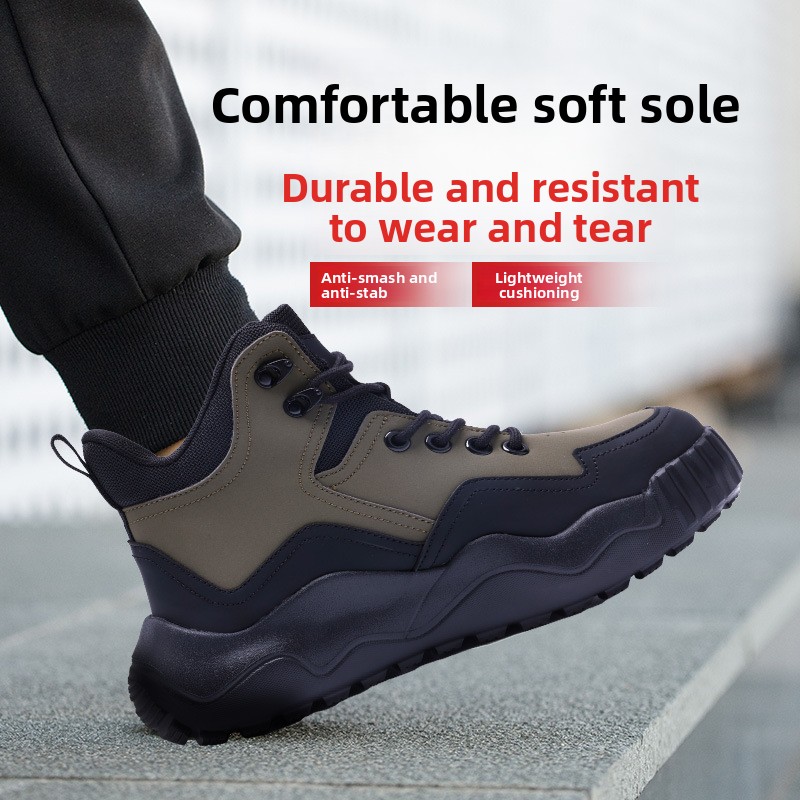 DG Mens Safety Work Shoes: Steel Toe, Anti-Puncture, Lightweight & Durable Job Site Boots For Construction And Industrial Use_voghion.com