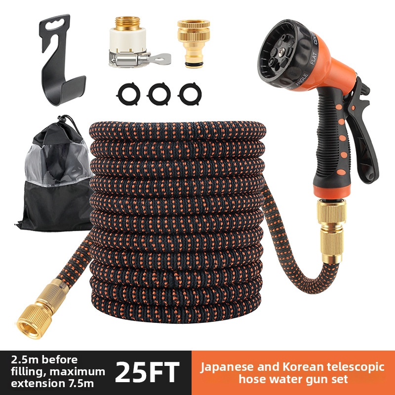 Telescopische hogedrukslang voor autowassen en tuinbesproeiing, geschikt voor huishoudelijk gebruik en buitengebruik, en voor het besproeien van de binnenplaats._voghion.com