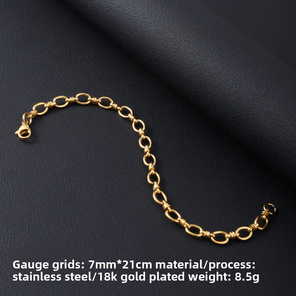 Bracciale In Acciaio Inossidabile Placcato Oro 18k Da Donna_voghion.com