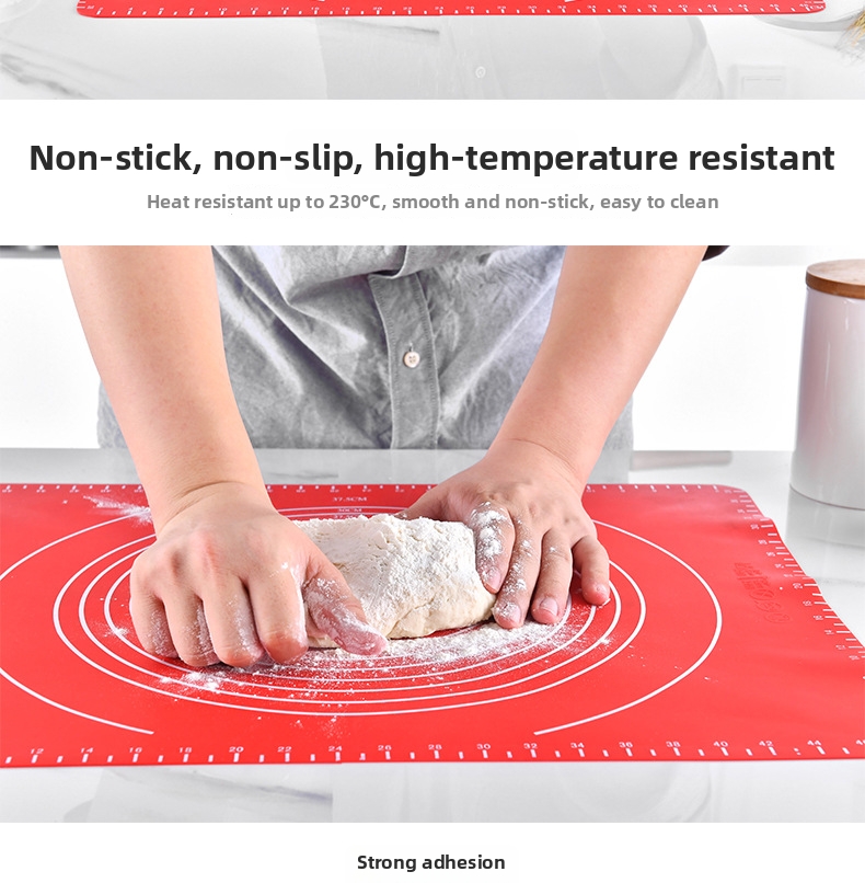 Hochtemperaturbeständige Silikon-Knetmatte 30 x 40 cm, verdickt mit Graduierung für weiche Backarbeitsfläche_voghion.com