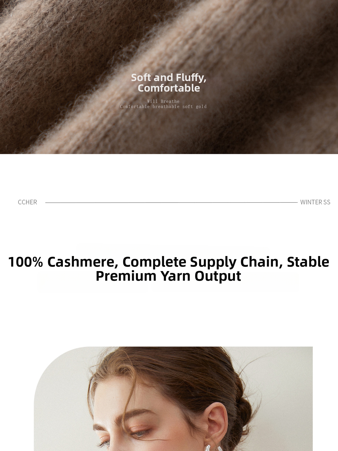 Soft And Cozy Women's Cashmere Sweater Basic Aesthetics Knitwear Semi High Neck Seamless Base Layer Wool Sweater_ecoleips.com