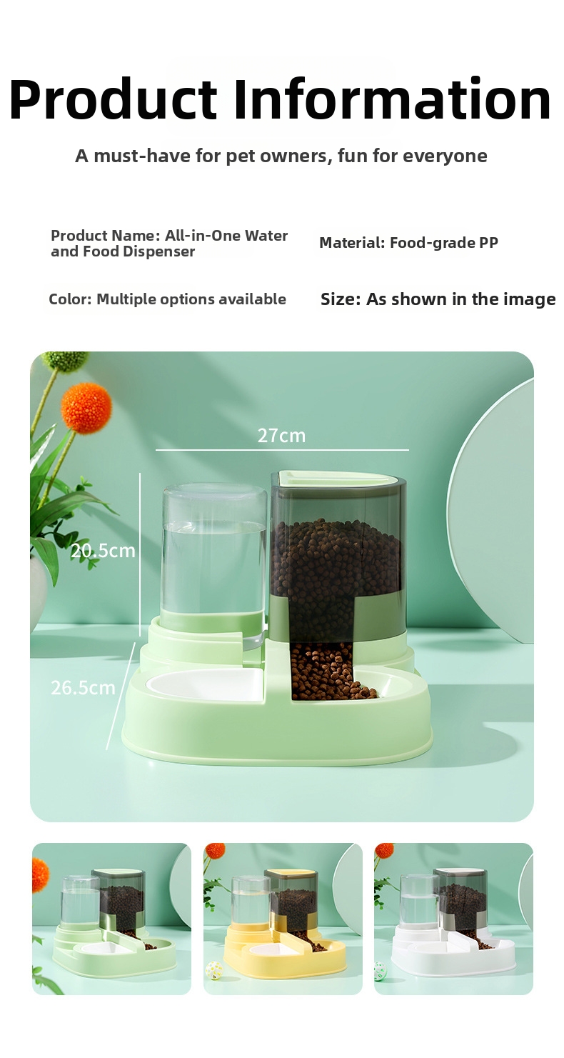Automatic Pet Feeder And Waterer Combo For Dogs And Cats_voghion.com