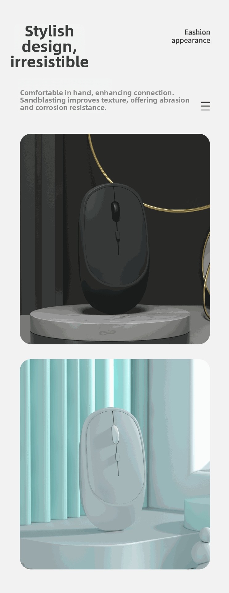 Leise kabellose Bluetooth-Dual-Mode-Maus, wiederaufladbar, Großhandel, auf Lager, verschiedene Farben, einfache Büromaus_voghion.com