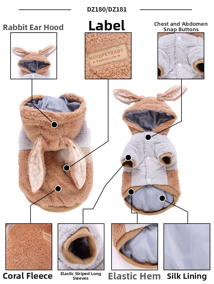 Varm, foret hundevinterjakke med refleksbånd og hætte_voghion.com