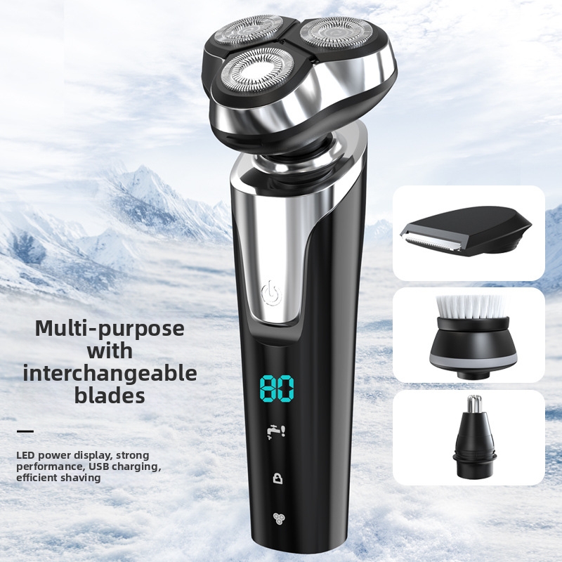 Electric Shaver Digital Display USB Rechargeable Multi-Functional Beard Shaver Fully Washable Home Appliances Personal Care_voghion.com