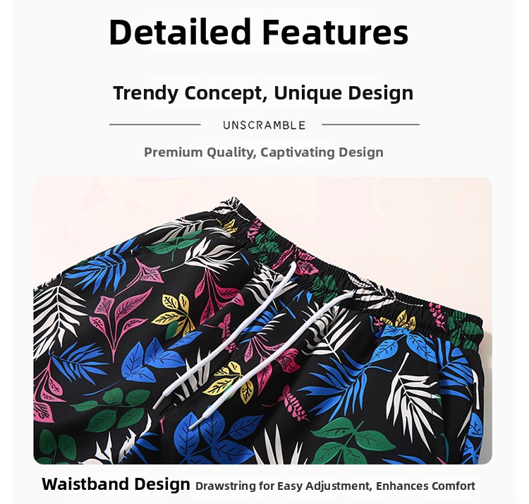 Men's Trendy Beach Pants Large Size Quick Drying Casual Five Point Shorts For Thailand Travel Sanya Island Vacation_viptrois.com