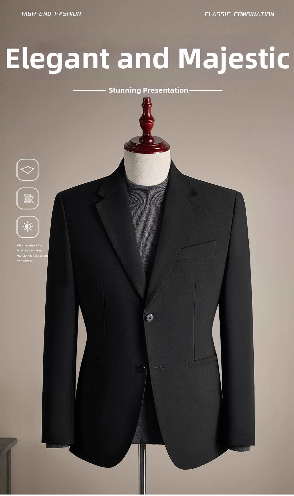 Men's Tailored Blazer Premium Business Casual Jacket For Spring_voghion.com