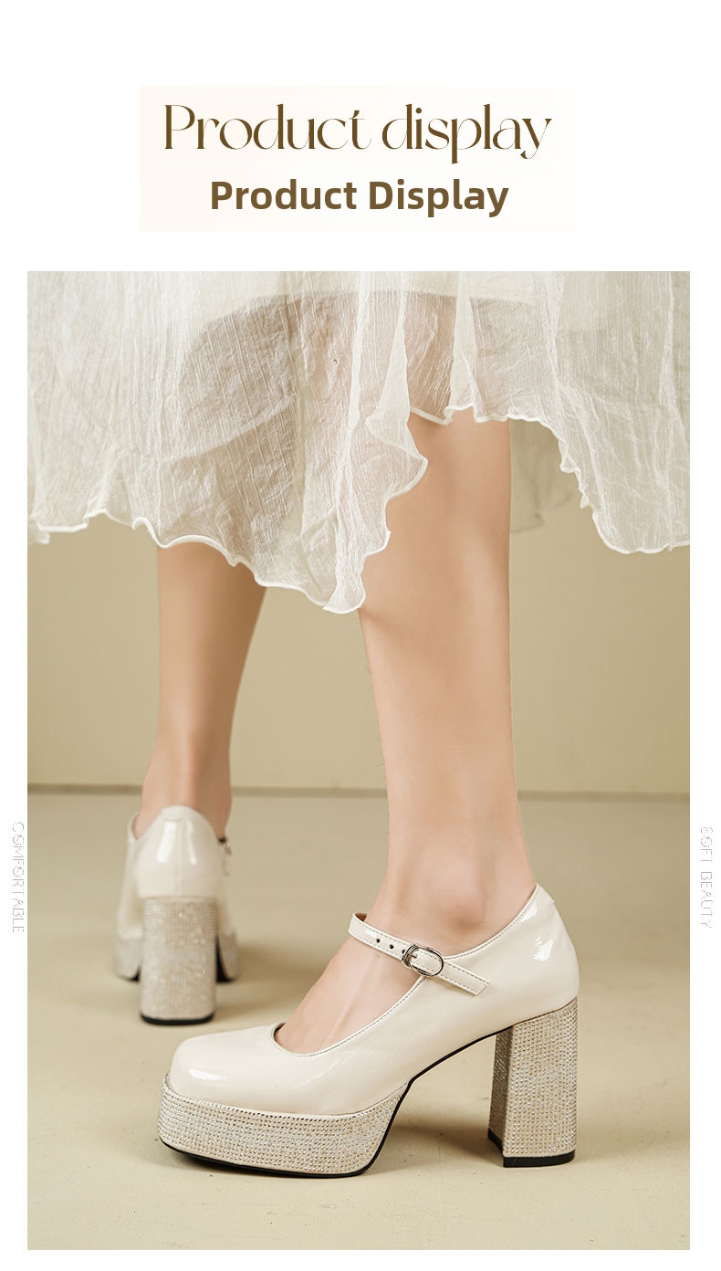 Retro dames mary jane high heels van suède met strass steentjes_voghion.com