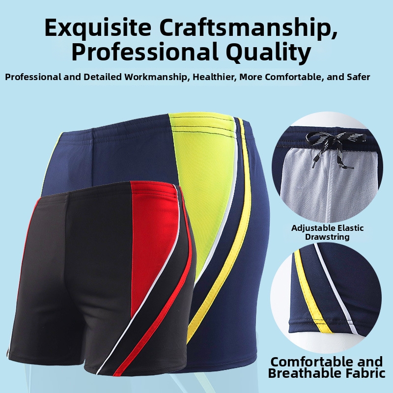 Schnelltrocknende Herren-Badehose, schmale und lockere Passform, stylische Strandshorts, Anti-Peinlichkeits-Bademode_voghion.com