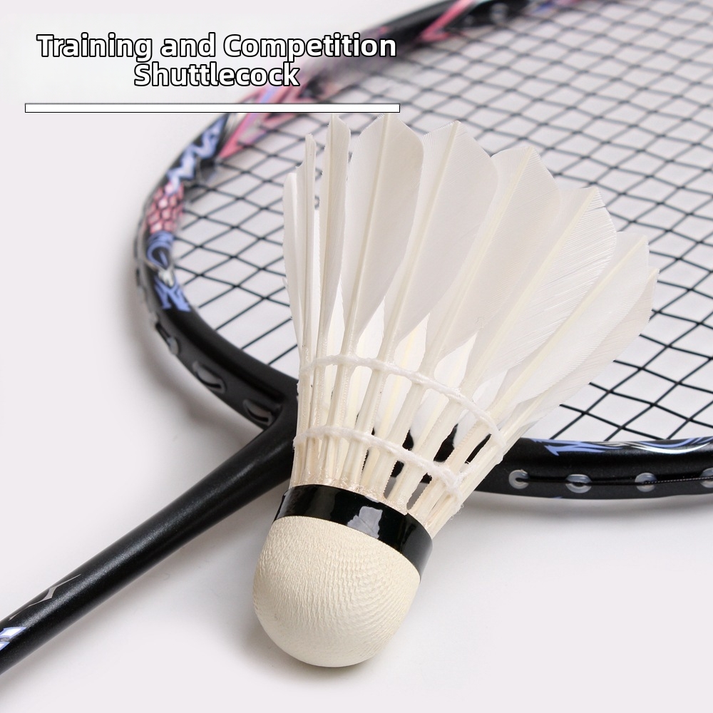 Durable Badminton Shuttlecocks Full Round Duck Feathers For Competitions Indoor Outdoor Training_voghion.com