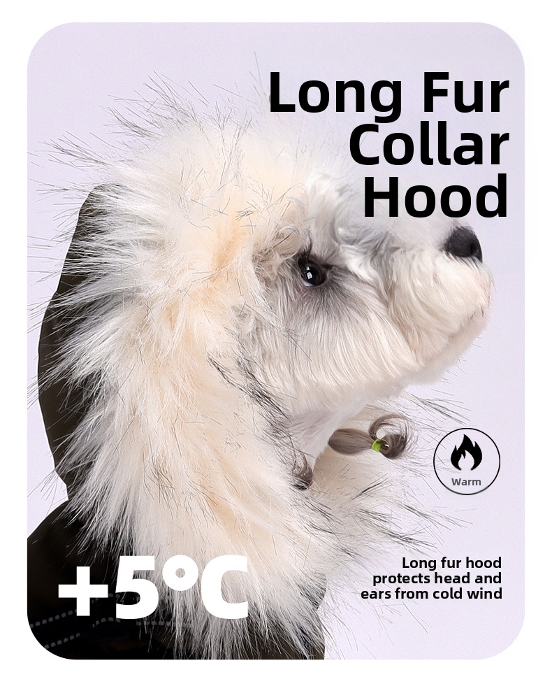 Winter Dog Hooded Jacket Fleece Lined Windproof Pet Parka Warm_voghion.com