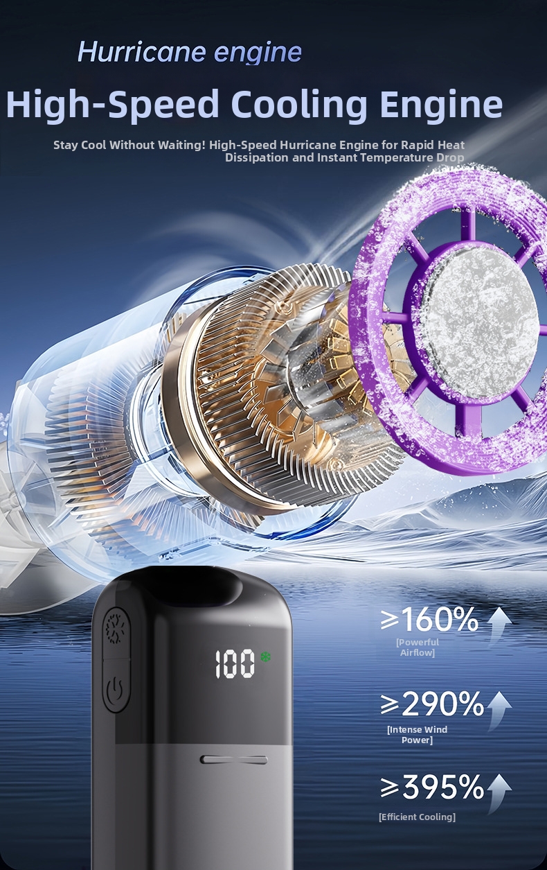 Handheld Cooling Fan Portable Turbo Mini Fan With 199 Speeds_voghion.com