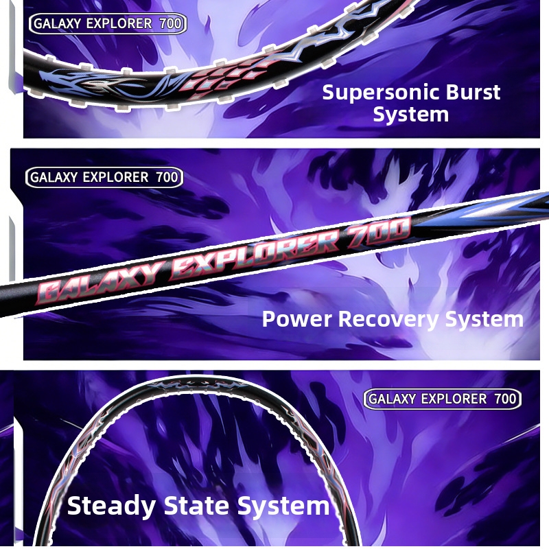 Galaxy 700 Badminton Racket Carbon Fiber Ultralight 4U High Tension Offensive Racket For Men And Women_voghion.com