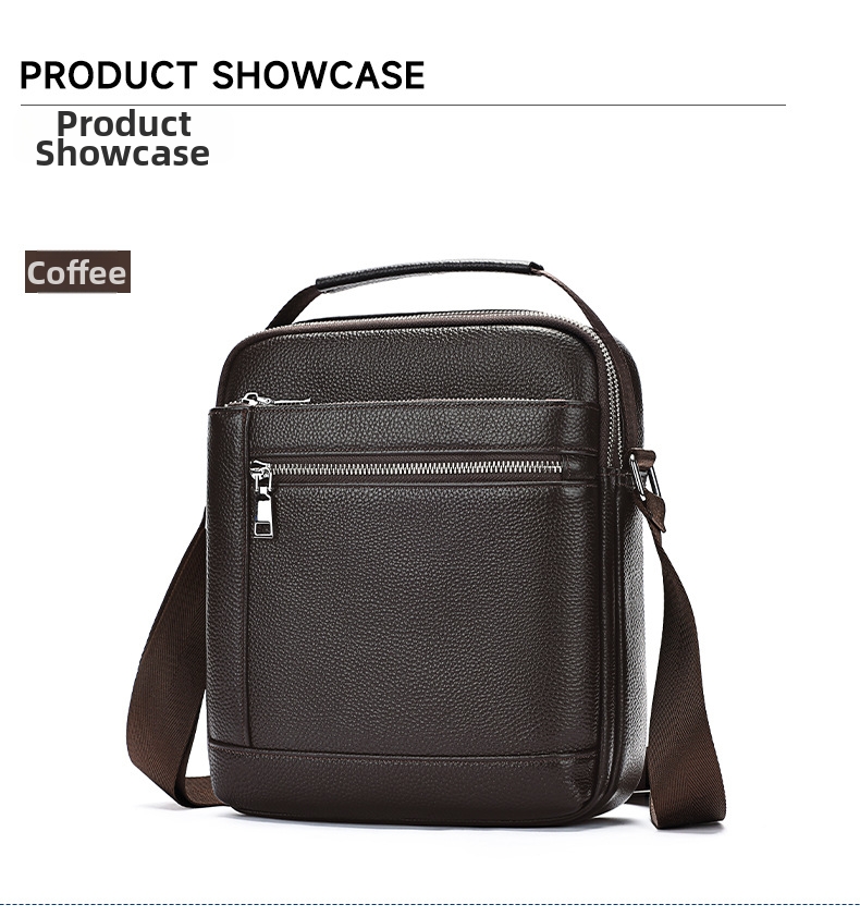 Men's Leather Crossbody Bag Large Capacity Vertical Shoulder Bag_voghion.com