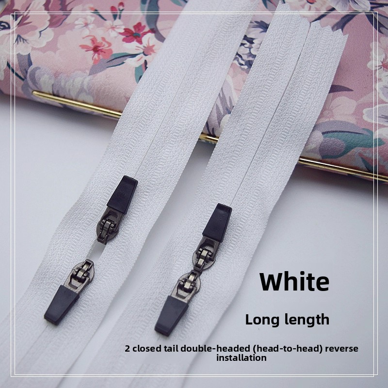 Nr. 3 Nylon lange Vorder- und Rückseite, Einzelkopf, doppeltes Ende, geschlossener Schwanz, Reißverschluss, Outdoor-Sportjacke, Tasche 45 50 55 60 cm – Detail 1