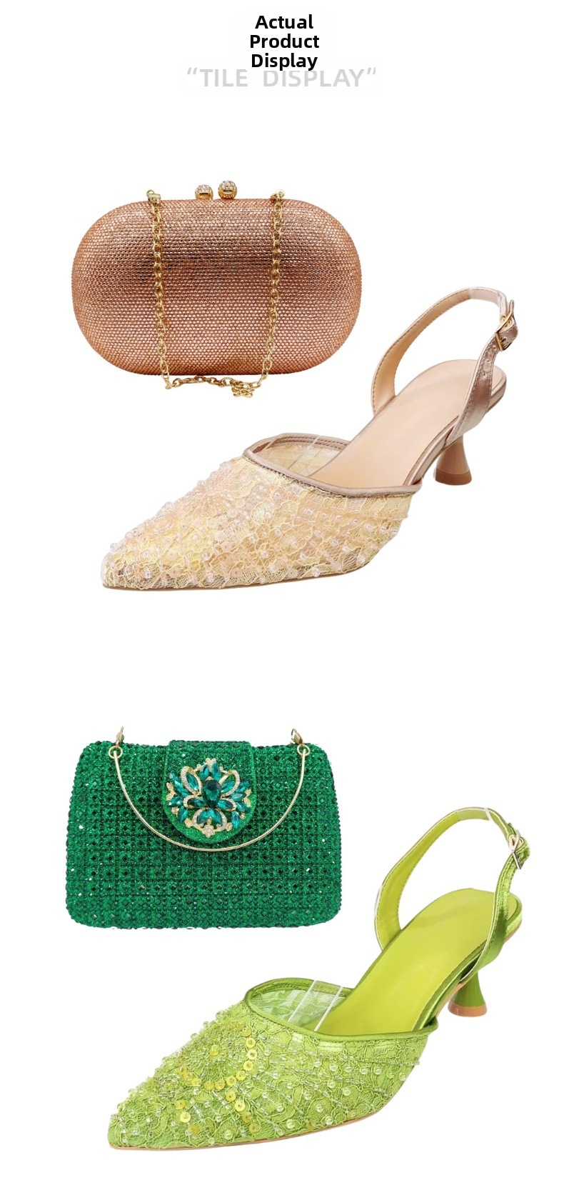 Elegantes Damen Abendtaschen Set Mit Strass Und Stiletto Design_voghion.com