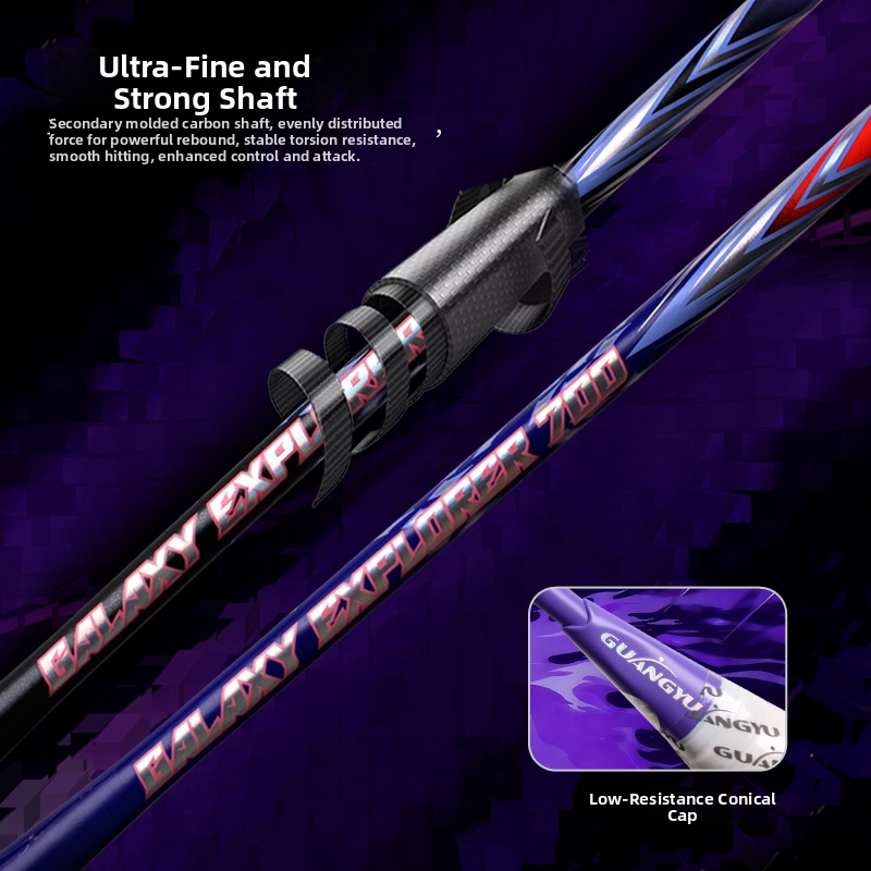 Galaxy 700 Badminton Racket Carbon Fiber Ultralight 4U High Tension Offensive Racket For Men And Women_voghion.com