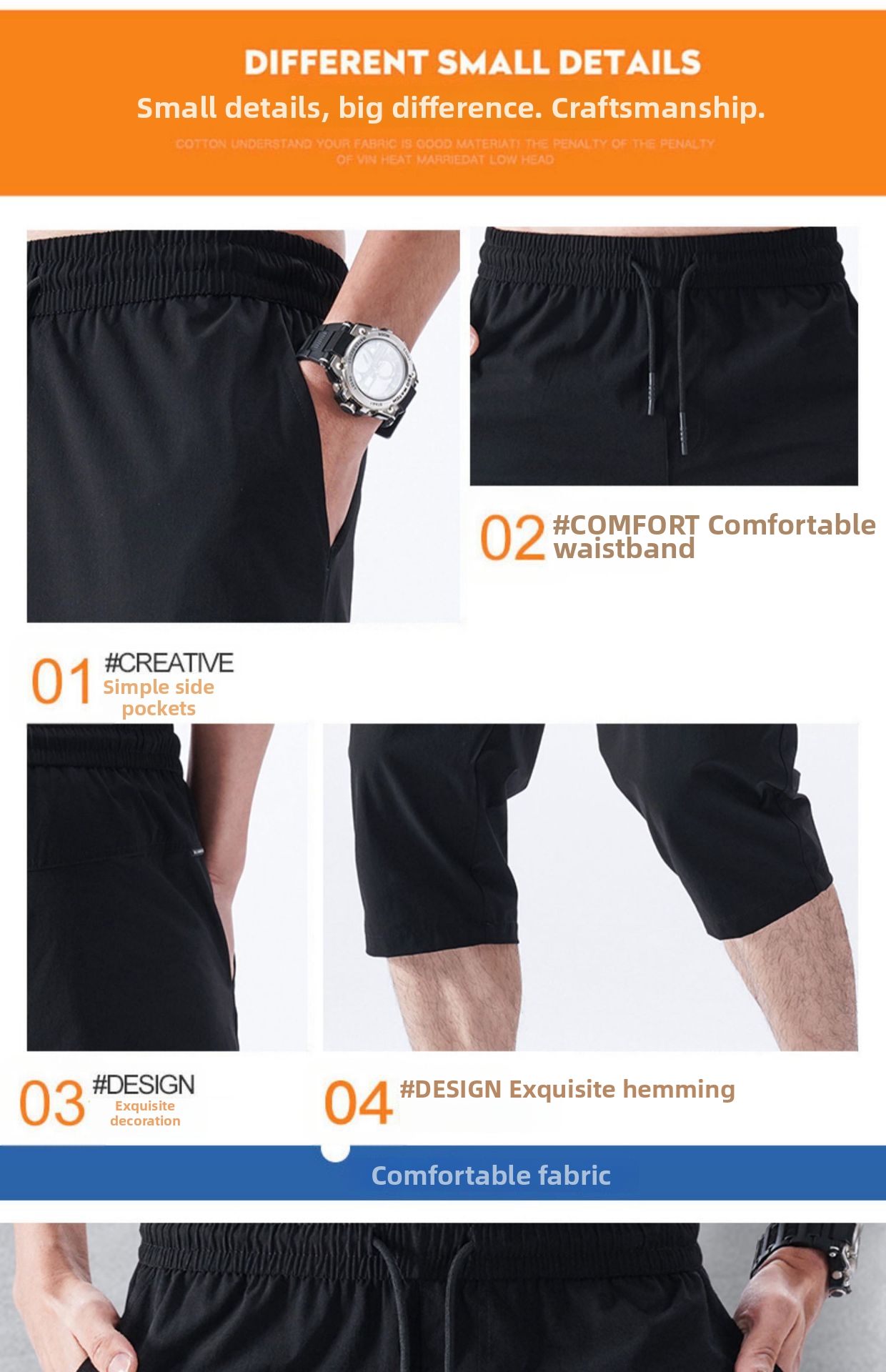 Shorts pour homme à séchage rapide et élastiques été_voghion.com