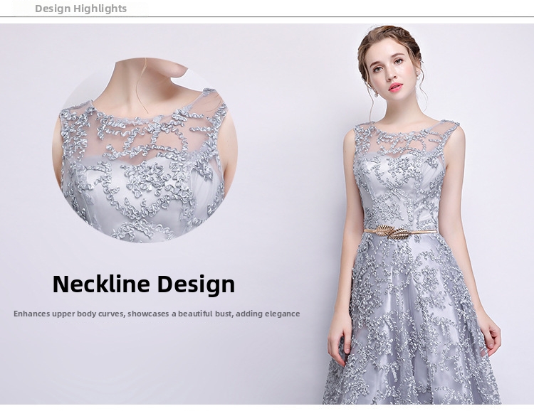 New 2026 Elegant Slimming Long Evening Gown for Women Spring Banquet Hostess Dress_ecoleips.com