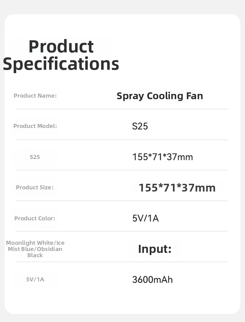 Handheld Mini Fan Portable Usb Cooling Fan With Spray Function_voghion.com