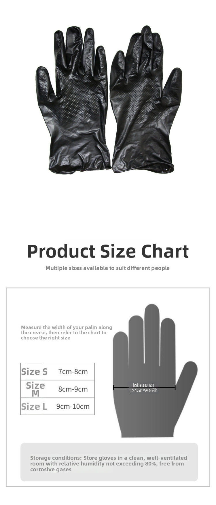 Gants nitrile jetables épais noir résistants acides alcalis_voghion.com