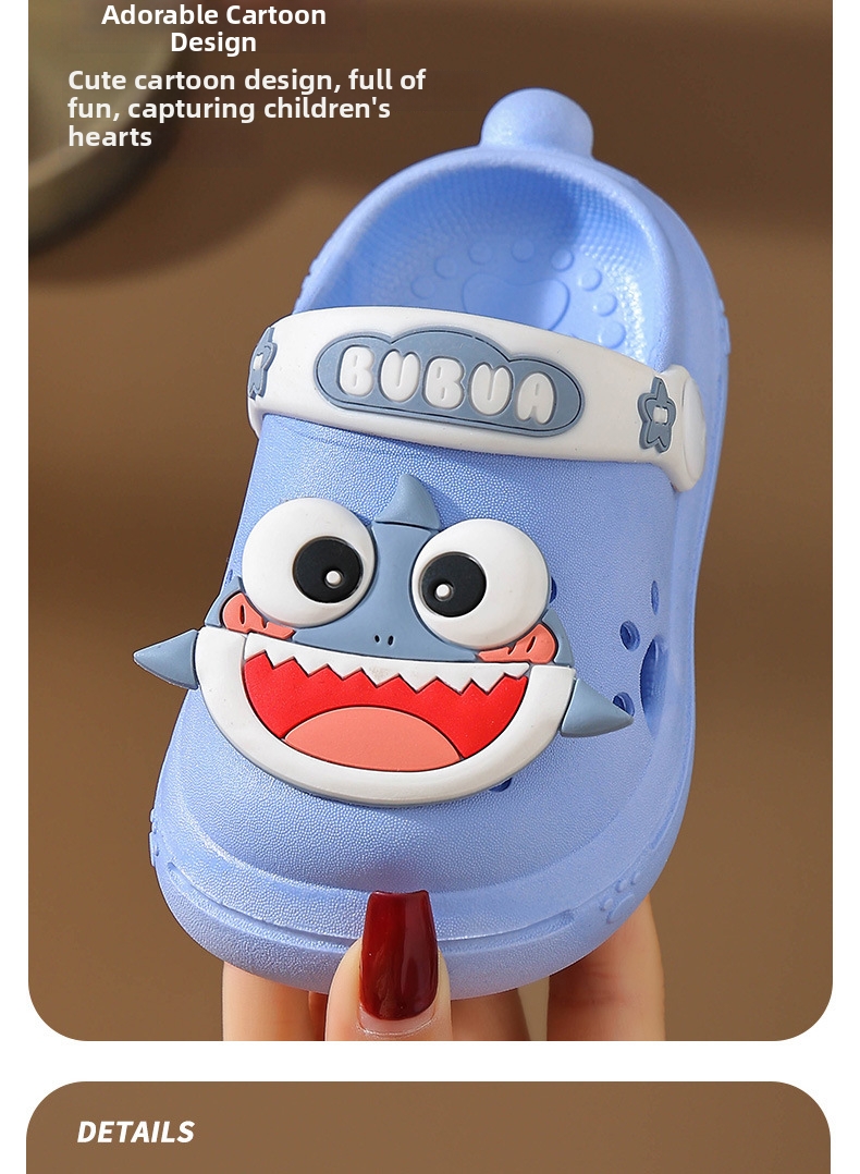 Girls Shark Clogs Soft Soled Non Slip Summer Beach Sandals_voghion.com
