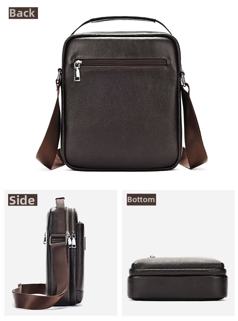 Men's Leather Crossbody Bag Large Capacity Vertical Shoulder Bag_voghion.com