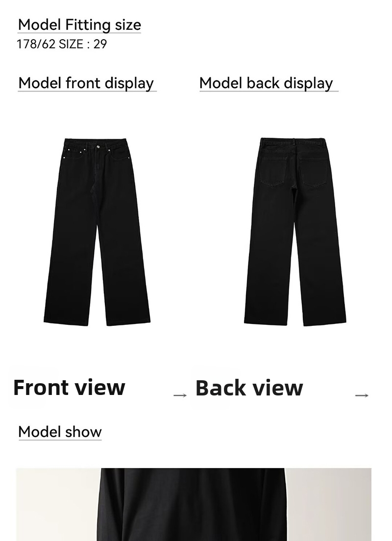 Men's Stretch Denim Jeans Loose Fit Straight Leg Fleece Lined Long Pants Style_viptrois.com