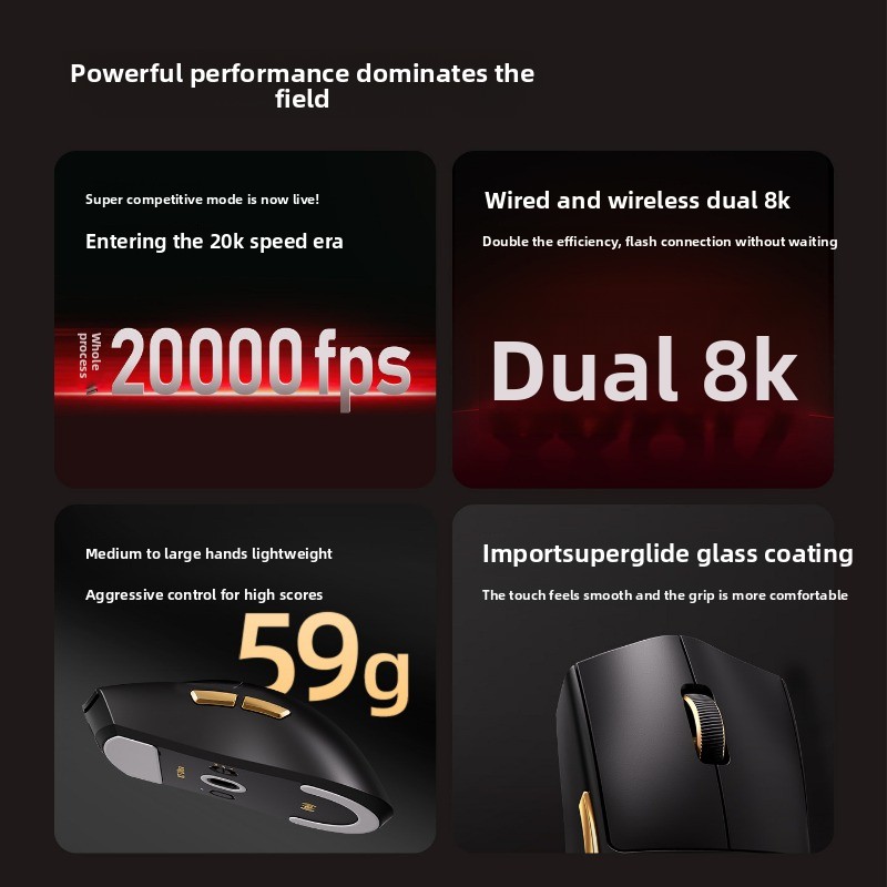 Mchose K7 Ultra Lightweight Wireless Gaming Mouse Paw3950 8k_voghion.com