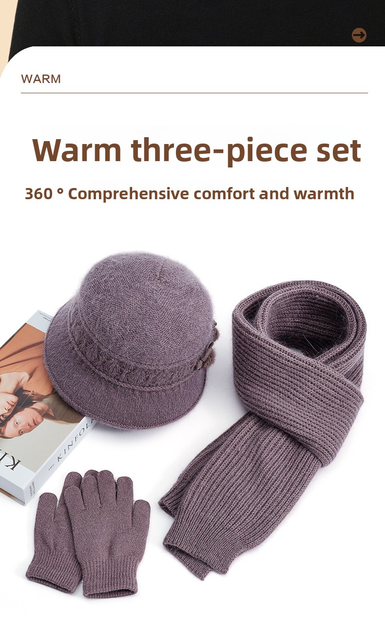 Winter Strickmütze Und Schal Set Mit Fleecefutter Für Damen_voghion.com