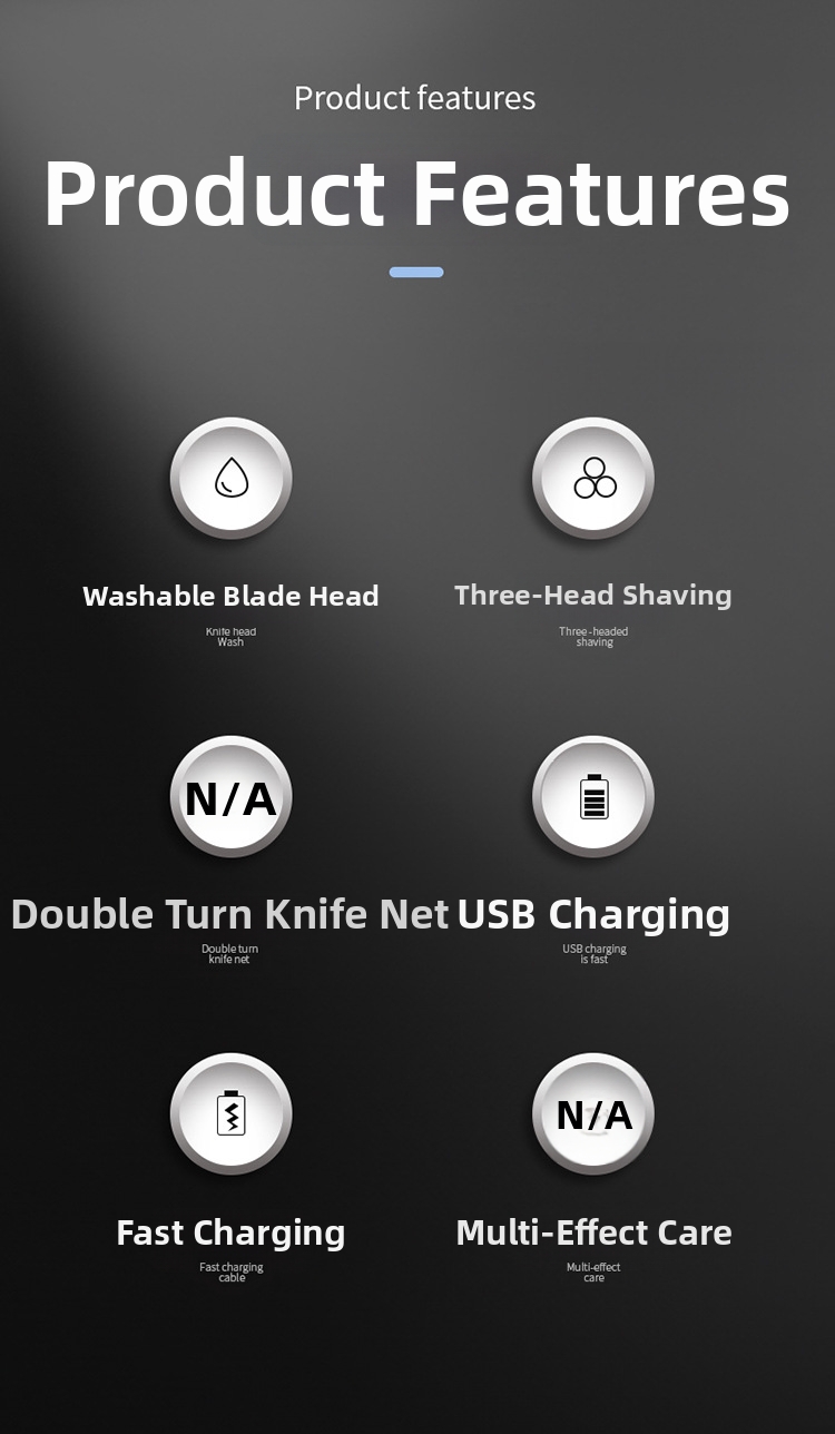 New 9D Electric Shaver High Power Rechargeable Multi-Functional Water Washable Shaver For Personal Care_voghion.com