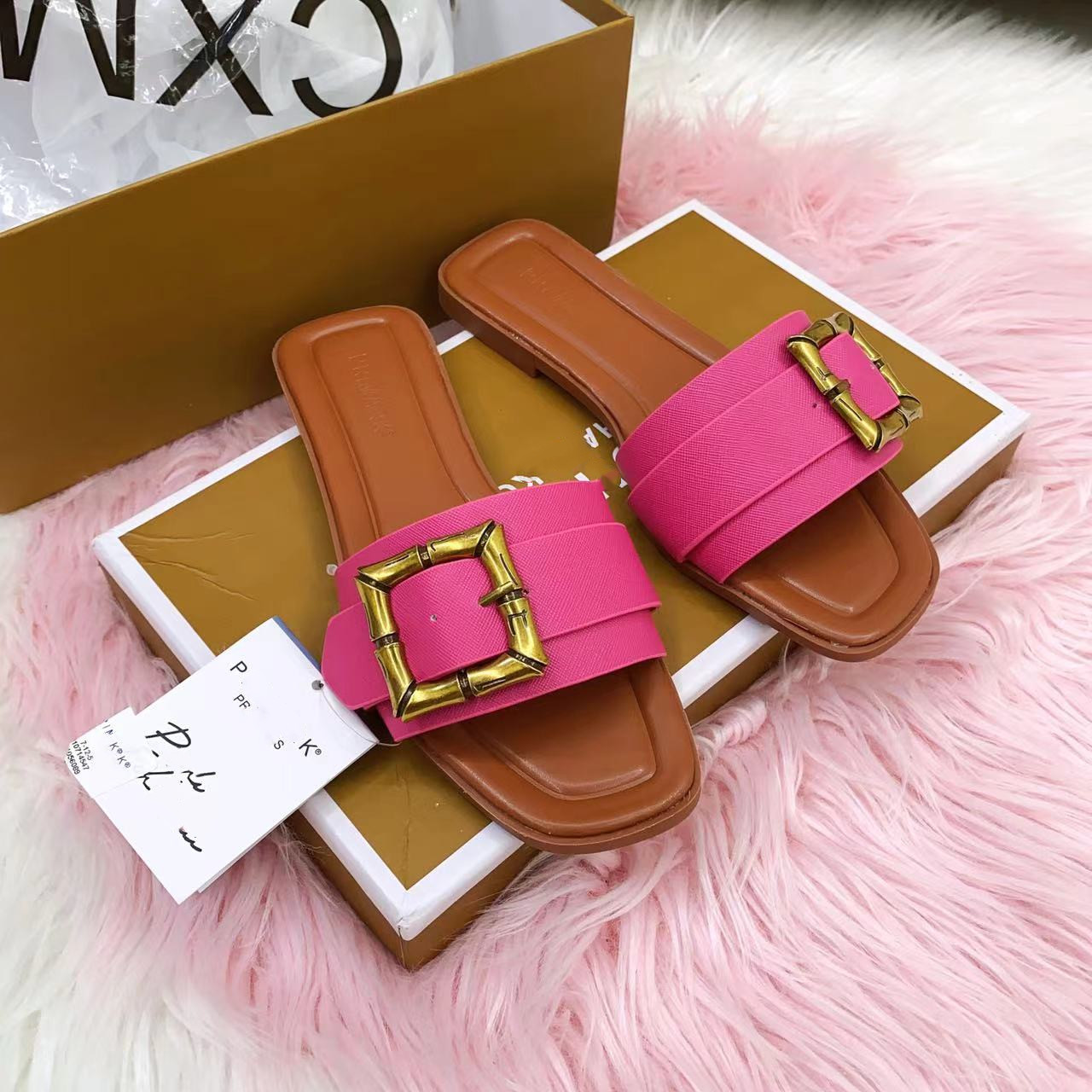 Women's Buckle Sandals Simple Outerwear One Strap Solid Color Summer Shoes Hardware Outerwear_voghion.com