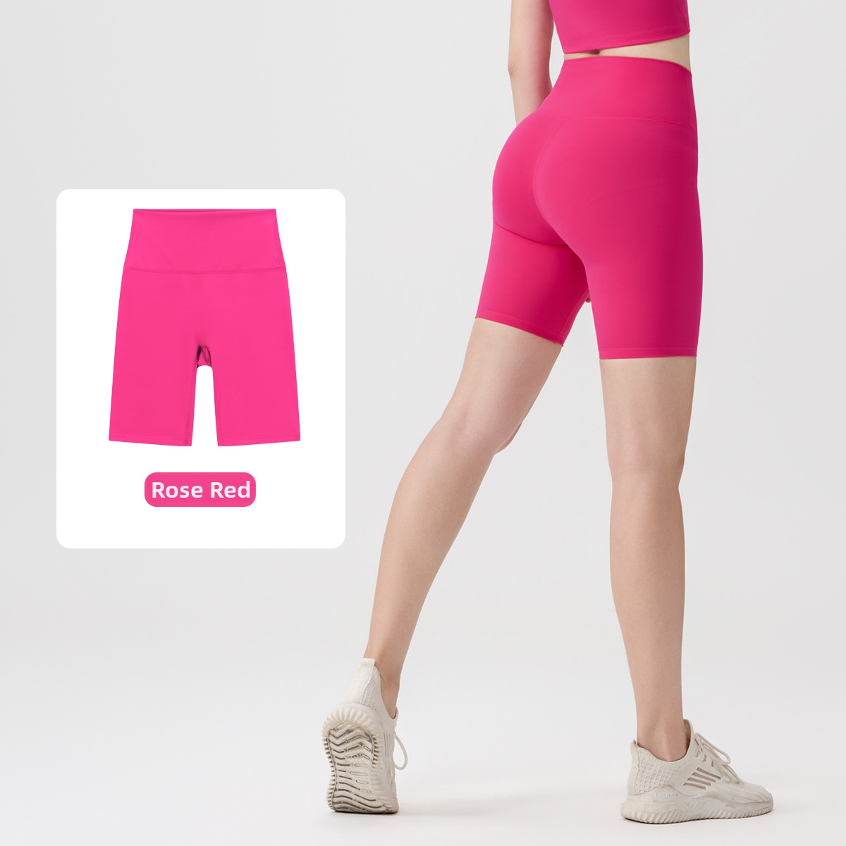 Women's High-Waisted Yoga Pants Five Point Shorts Bare Skin Feel No Embarrassing Seams Butt Lifting Sports Fitness Running Shorts_ecoleips.com