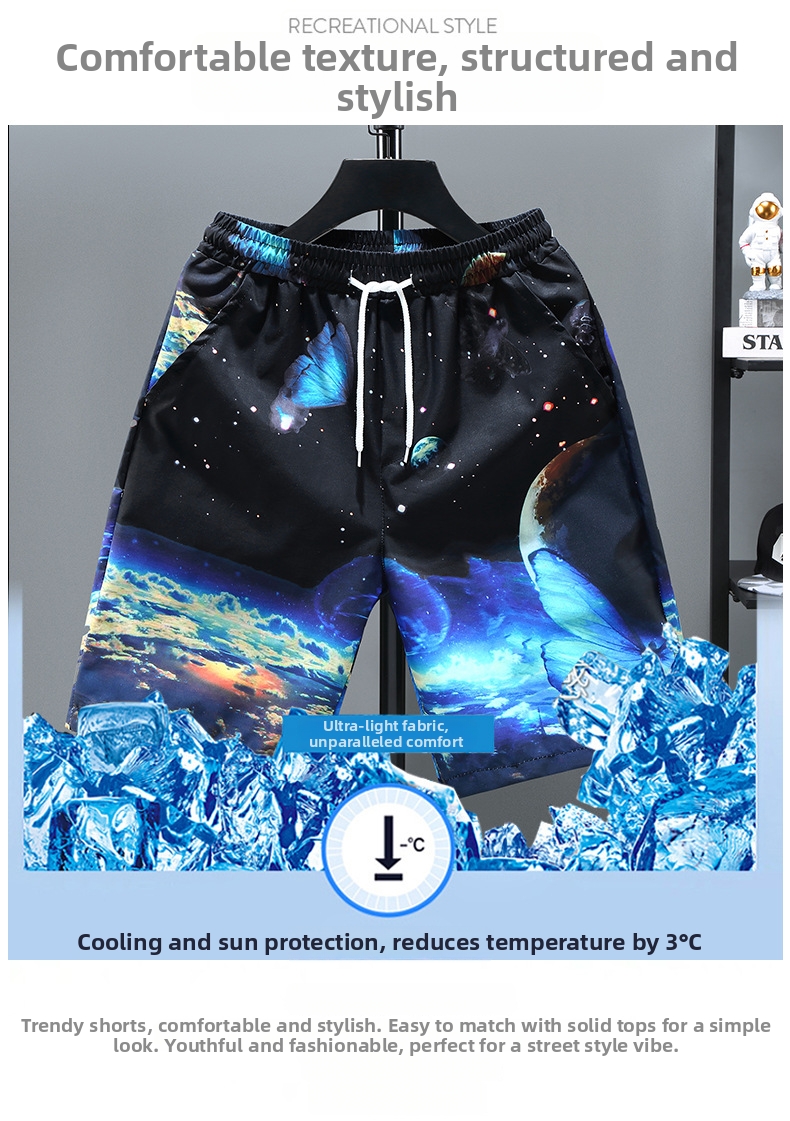 Herren Sommer Freizeithose Badeshorts Gerade Geschnitten_voghion.com