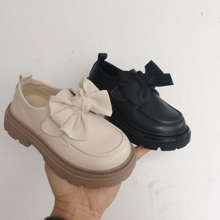Girls' Leather Shoes Spring & Fall 2025 New Soft-Soled Fashionable Black Performance British Style Kidsren's Shoes Little Princess Shoes