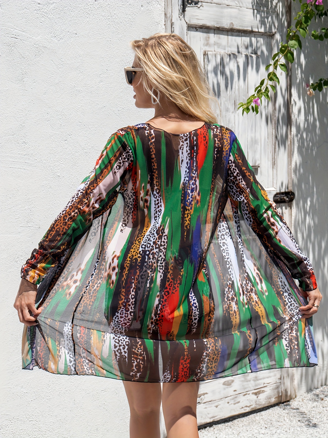 Women's Three Piece Swimsuit Set With Cover Up For Beach_voghion.com