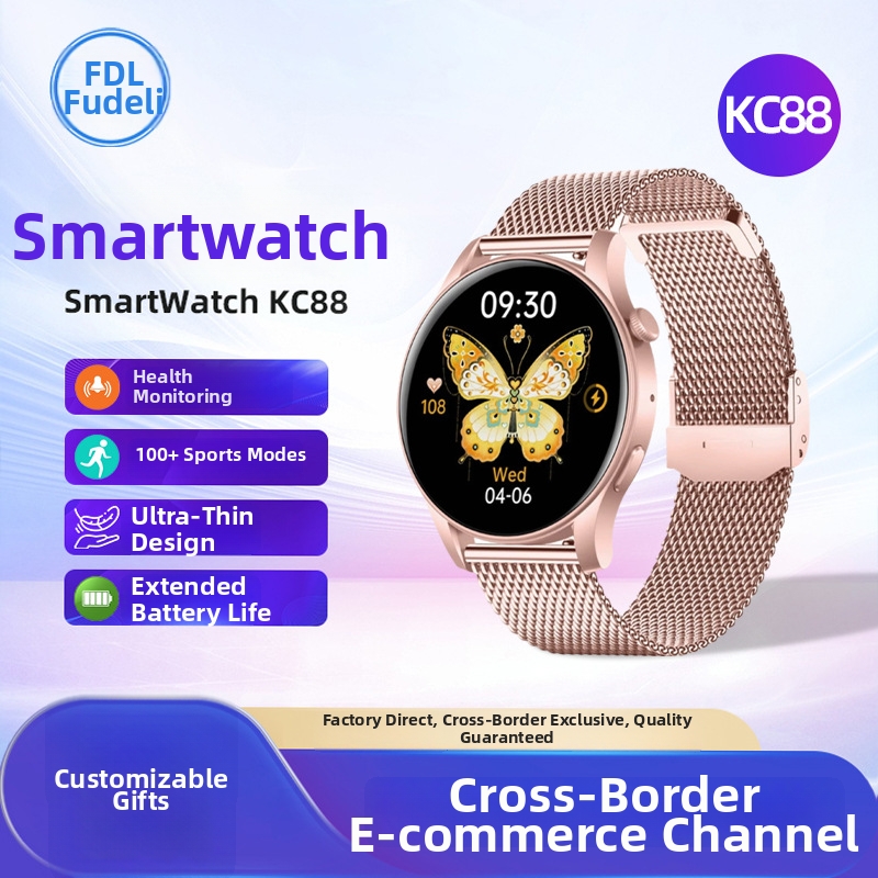 KC88 Smartwatch 1.43 Inch AMOLED Display Heart Rate Monitoring Sleep Tracking Bluetooth Call Functionality Message Push Notifications_voghion.com