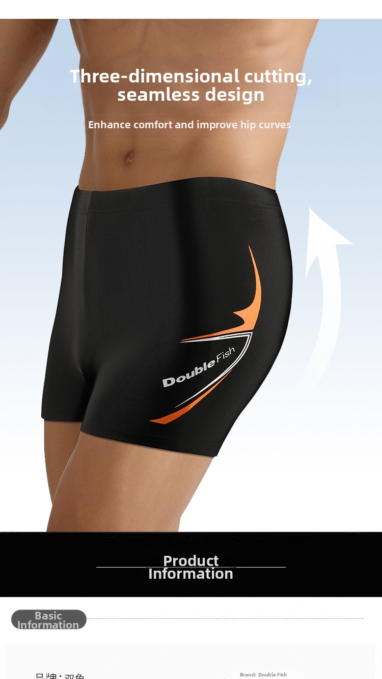 Costume da bagno da uomo Pesci ad asciugatura rapida, taglie forti, con angoli dritti a cinque punte, anti-imbarazzo, con occhialini da nuoto e cuffia, set da tre pezzi per sorgenti termali_voghion.com