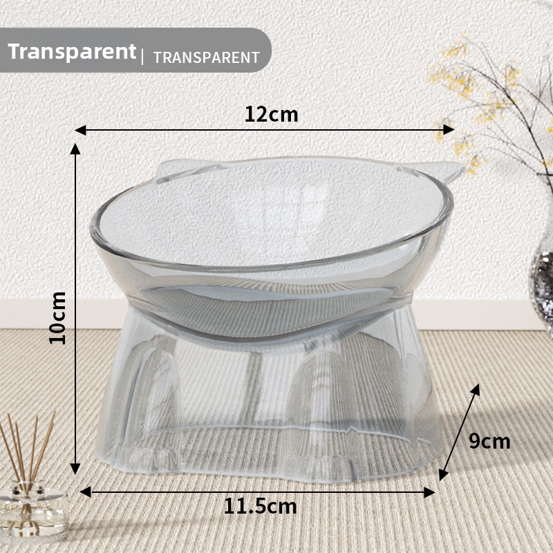 Gamelle pour chat de grande capacité, haute, en plastique, avec support incliné anti-basculement et gamelle d'eau pour animaux._voghion.com