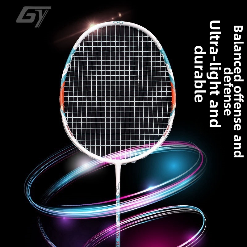 Ultralight All Carbon Fiber Badminton Racket 8U Men's And Women's Single Racket Adult Couple Training Sports Outdoor_voghion.com