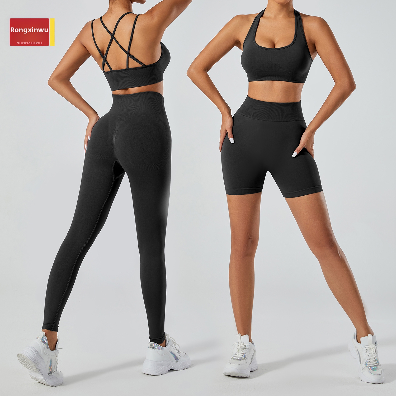 High Waist Seamless Yoga Suit Backless Fitness Running Slimming Sports Outfit For Women_desvips.com