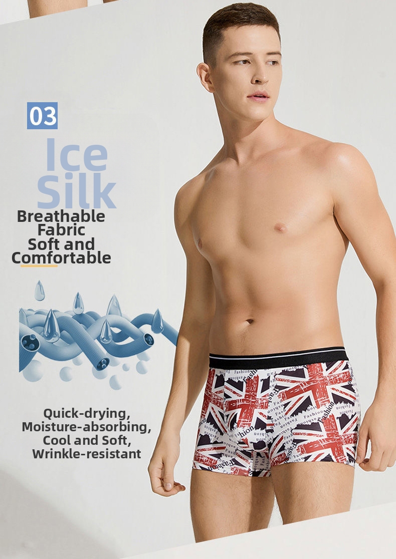 Herren Boxer Briefs Aus Eisseide Atmungsaktive Trunks Bedruckt_voghion.com