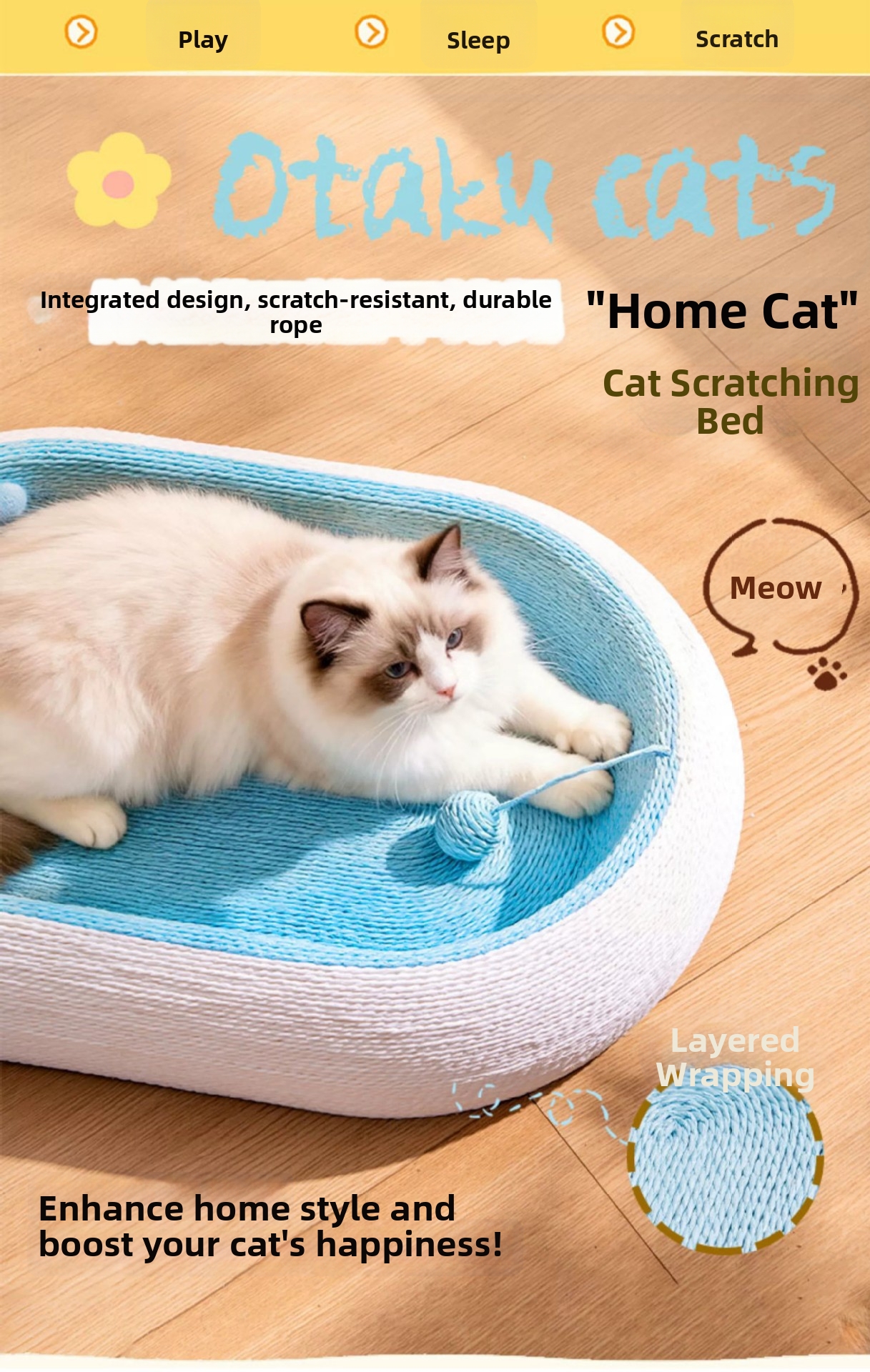 Extra Large Cat Scratching Board Bed Wear Resistant Sofa For Cats_voghion.com