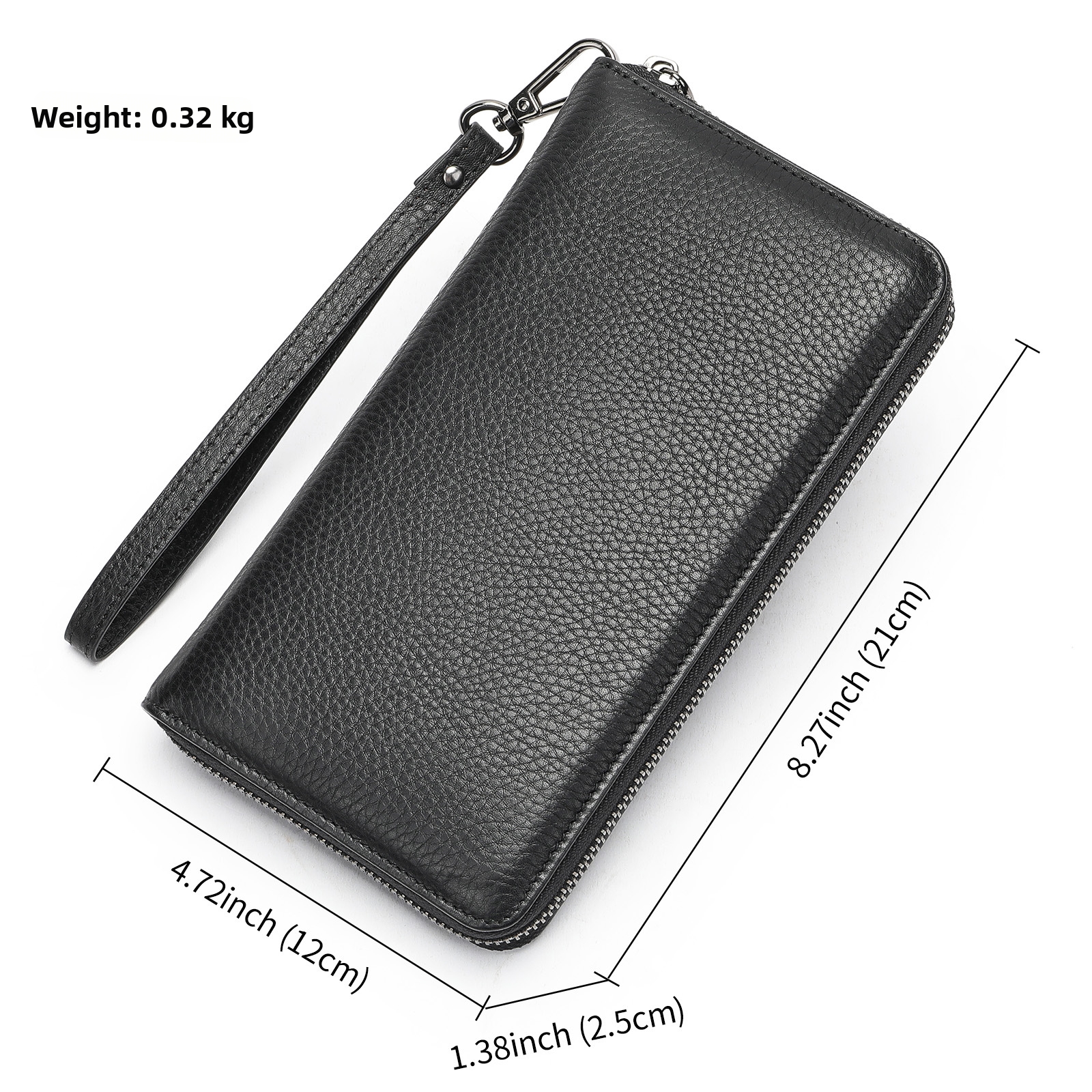 Russian Men's Genuine Leather Handbag First Layer Cowhide Multifunctional Long Wallet High End Retro Style_voghion.com