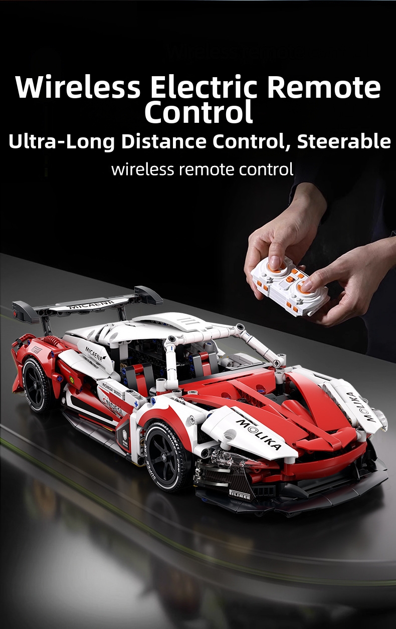 Remote Control Racing Car Building Blocks Plastic Model Kit_voghion.com