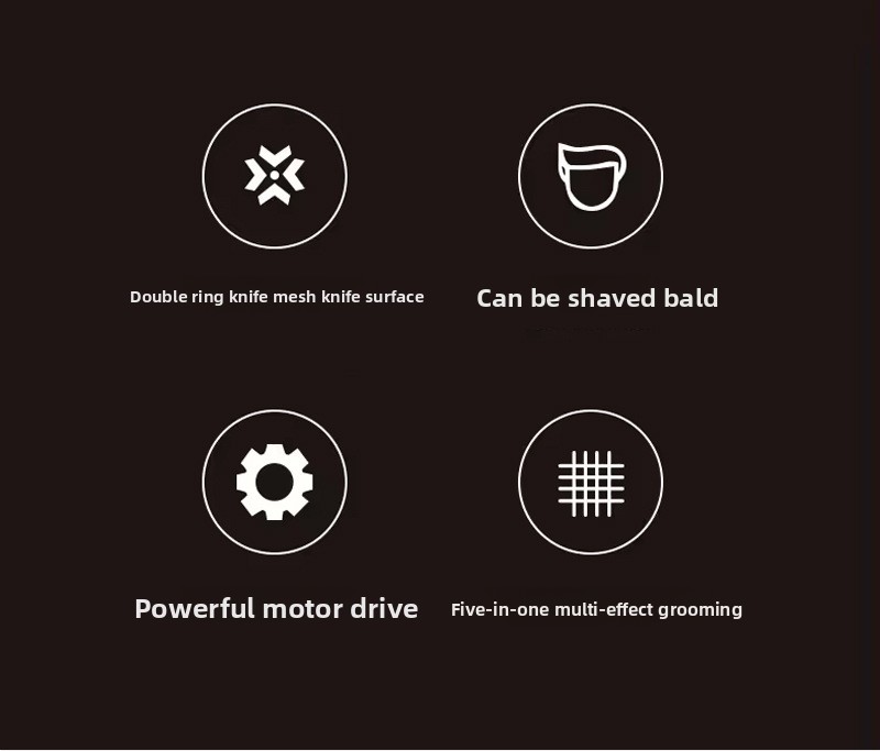 Barbeador elétrico com cabeça de cinco lâminas para carecas_voghion.com